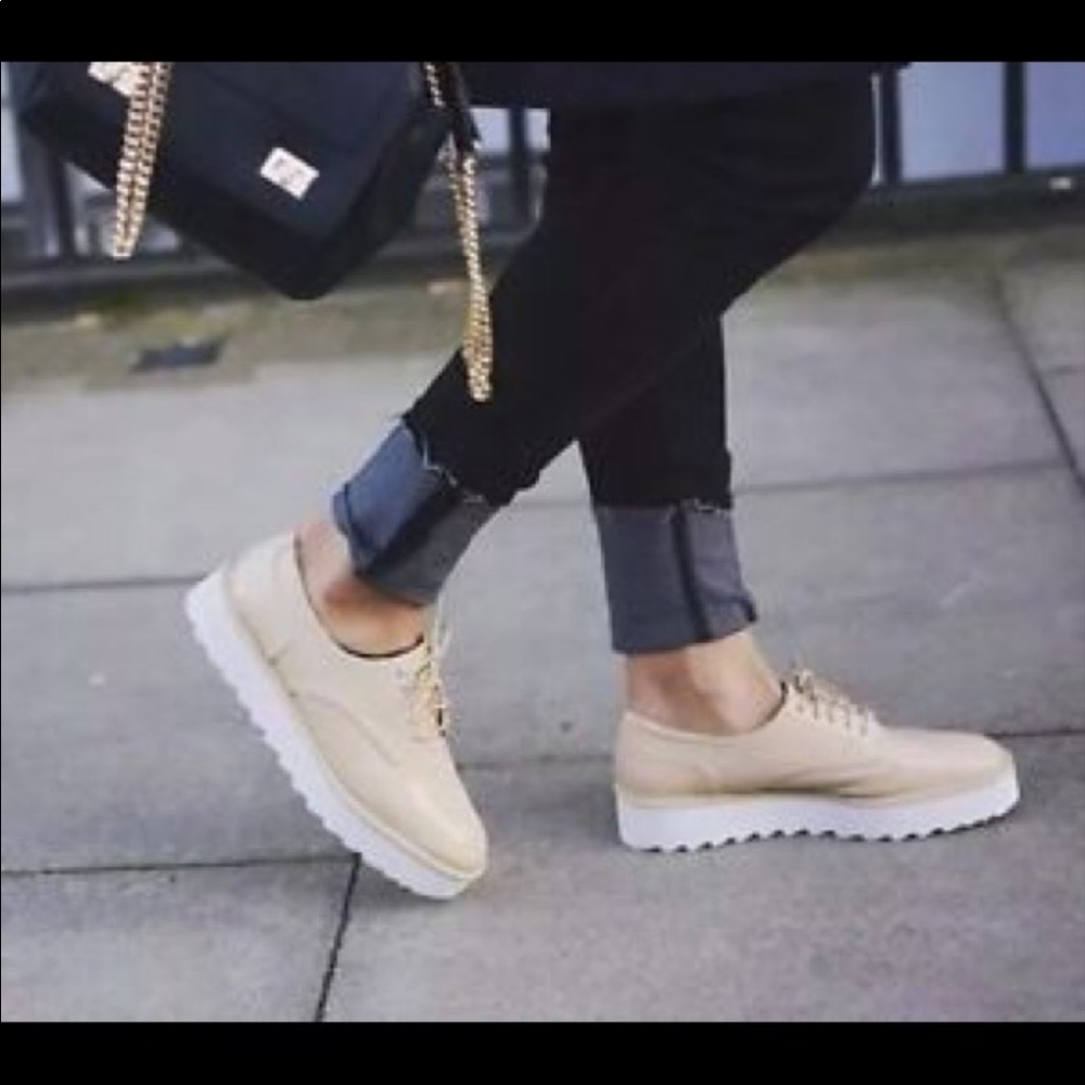 Zara Platform Patent Leather Loafers 39